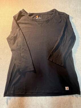 Carhartt for Women Black Long Sleeve V-Neck Shirt Size L (12-14)